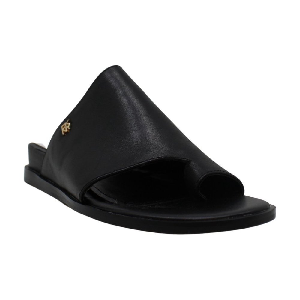 Trendy Slide Sandals Flat Black Sleek